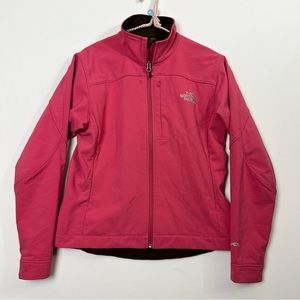 The North Face Pink Apex Soft Shell Jacket Womens Small Brown Fleece Lining